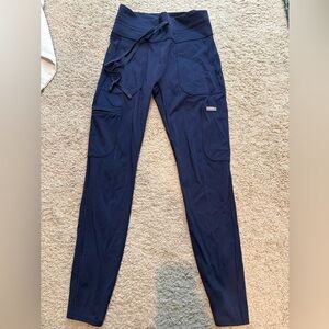Figs navy blue high waisted Seville scrub leggings